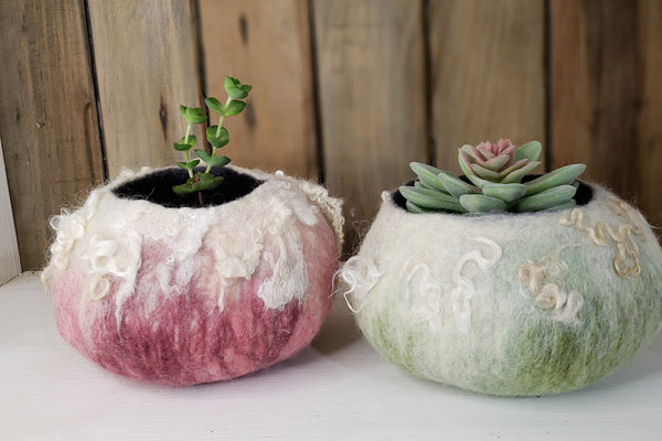 Lovely vase in pastel green, mint color. Fluffy succulent, cactus planter or jewelry box.