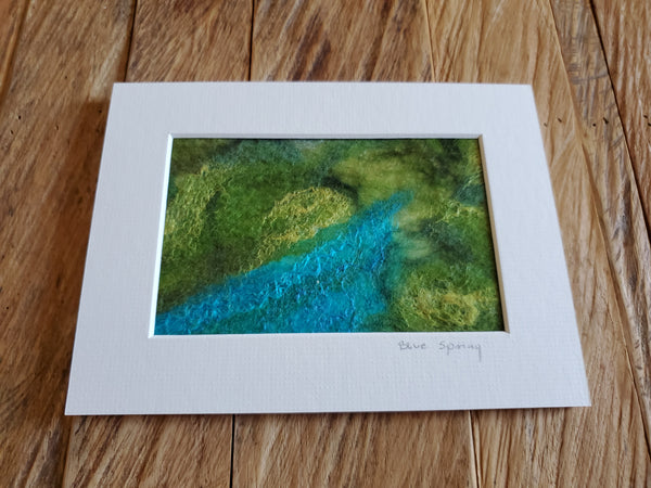 Blue Spring, Landscape Collection, Wool & Silk Painting 8 x 6 inch
