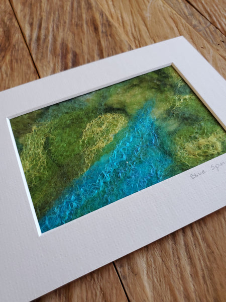 Blue Spring, Landscape Collection, Wool & Silk Painting 8 x 6 inch