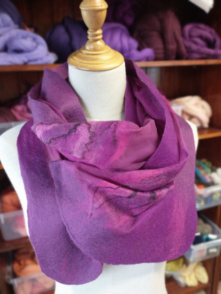 Mix of magenta, fuchsia and violet. Feathers on scarf, full of energy Hollywood cerise accent in wardrobe. 4635