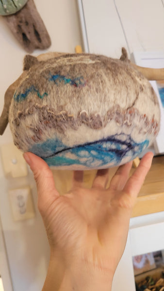 Coastal Ball Vase – Handmade Wool Vase | Coastal Home Decor & Unique Beach Gift (Copy)