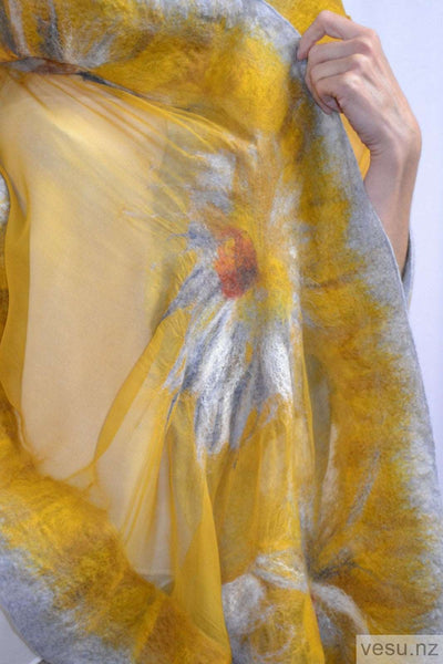 Handmade silk shawl Honey  4365