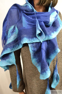 Blue scarf handmade