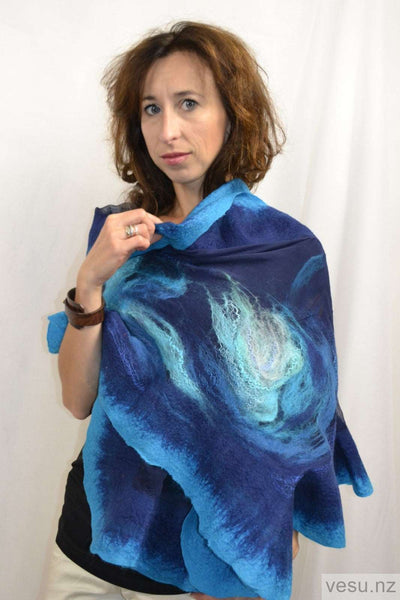 Blue madness. Handmade silk shawl 4534
