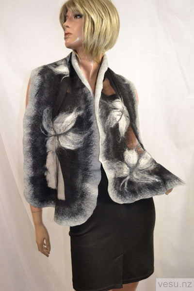 Handmade in New Zealand Silk shawl with merino wool 4544