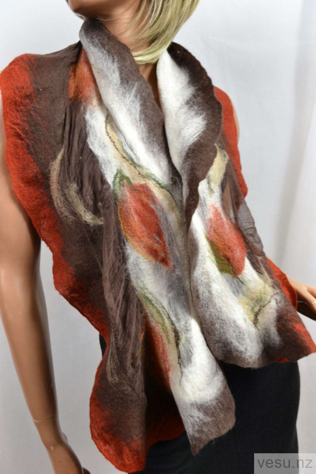 Handmade shawl silk merino nuno felting