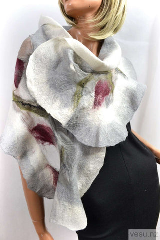 Gray silk shawl, boler, cape, handmade