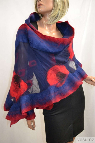 Navy blue with red tulip 4609