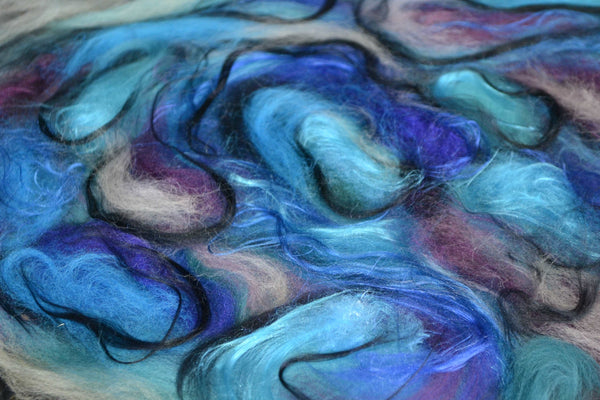 Paua shell picture from merino and silk