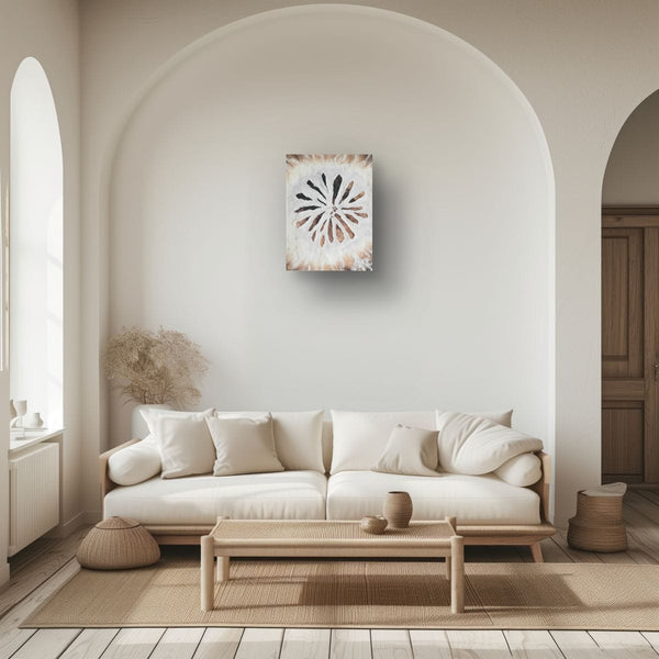 Seed of Light, wall texture art merino wool 51 x 40 cm