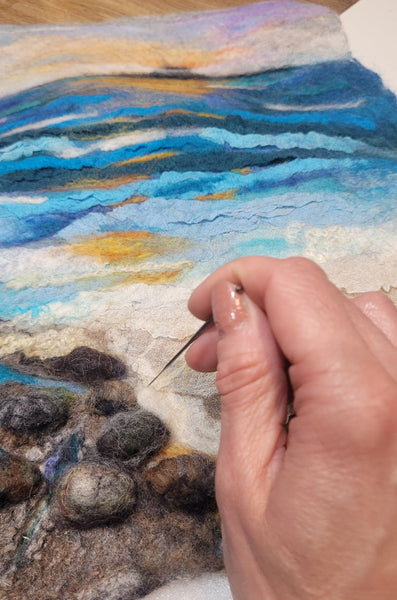 Rangitoto Tides – Original Wool & Silk Artwork