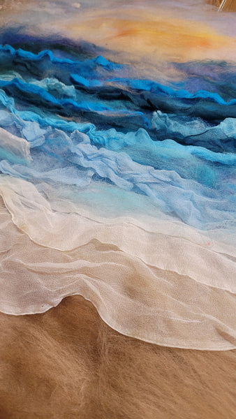 Rangitoto Tides – Original Wool & Silk Artwork
