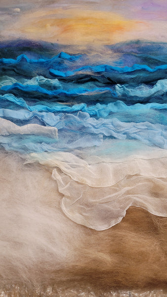 Rangitoto Tides – Original Wool & Silk Artwork