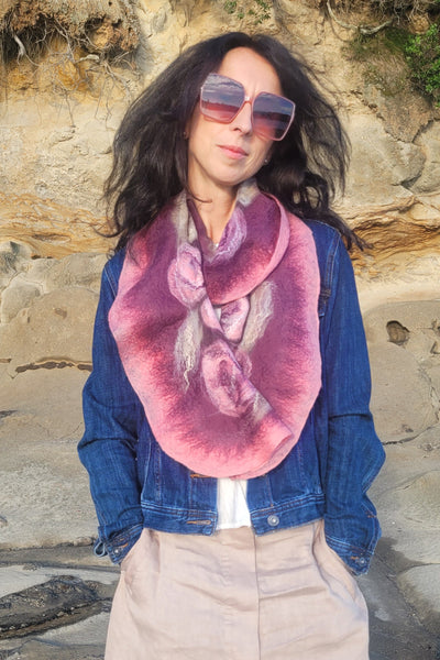Dusty Rose Silk Scarf – Lightweight Merino Wool Wrap | Romantic Gift For Her