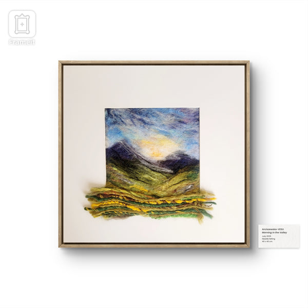 Needle Felted Landscape 3D Art | New Zealand Mountain Sunrise | Unique Merino Wool Wall Decor