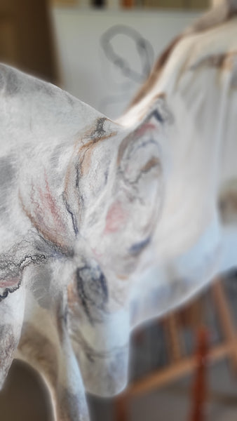 Natural Silk Shawl - Handmade Merino Wool Scarf | Lilies Flowers
