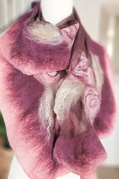 Dusty Rose Silk Scarf – Lightweight Merino Wool Wrap | Romantic Gift For Her