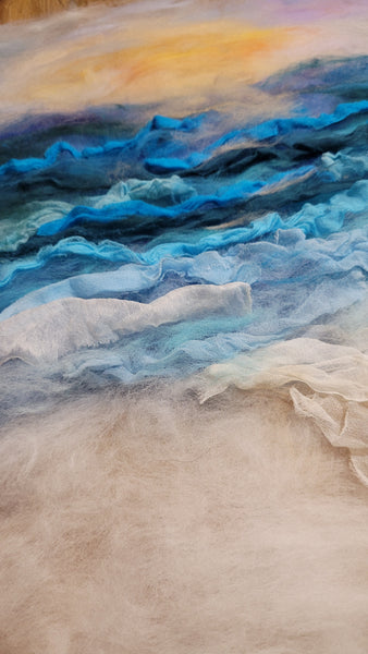 Rangitoto Tides – Original Wool & Silk Artwork