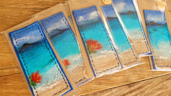 Wool Art Bookmark Rangitoto Island