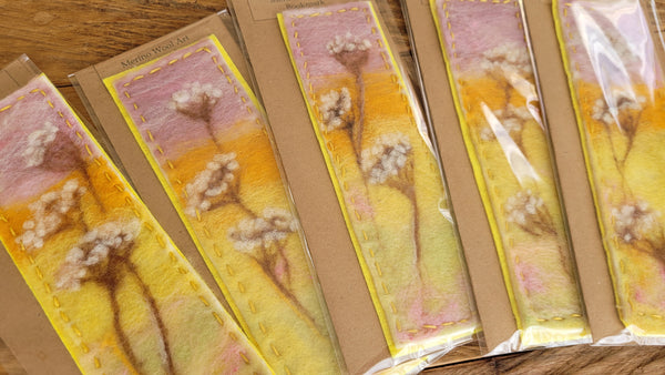 Wool Art Bookmark Spring Blossoms