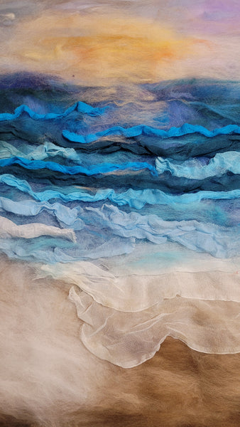 Rangitoto Tides – Original Wool & Silk Artwork