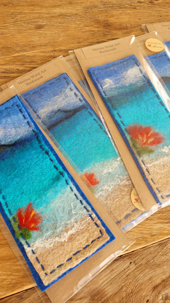 Wool Art Bookmark Rangitoto Island