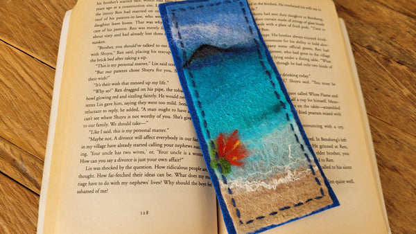 Wool Art Bookmark Rangitoto Island
