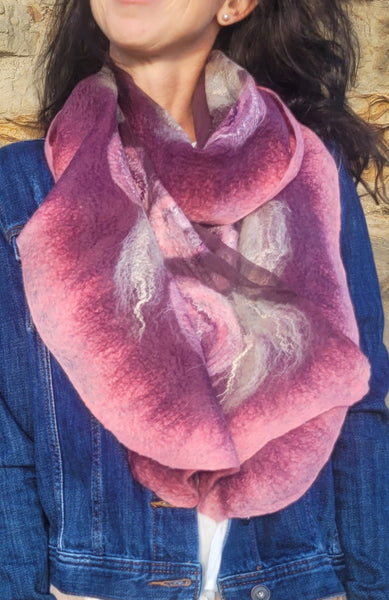 Dusty Rose Silk Scarf – Lightweight Merino Wool Wrap | Romantic Gift For Her