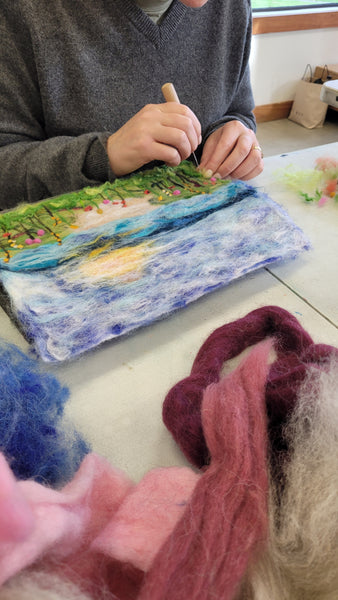 Needle Felting Workshop – Create Wool Painting With Textured Landscape Art