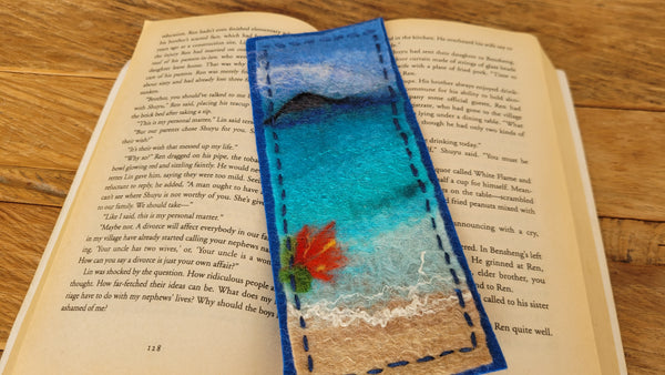 Wool Art Bookmark Rangitoto Island