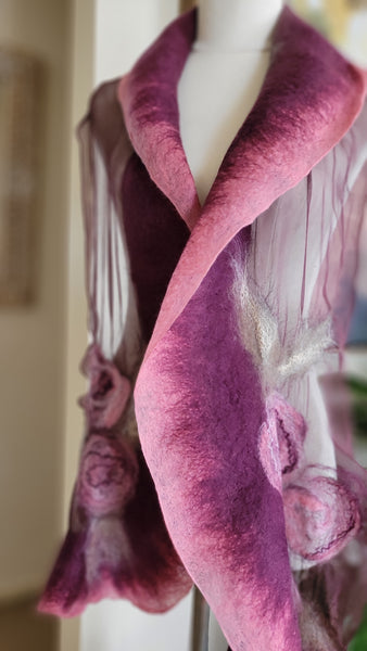 Dusty Rose Silk Scarf – Lightweight Merino Wool Wrap | Romantic Gift For Her