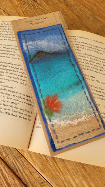 Wool Art Bookmark Rangitoto Island