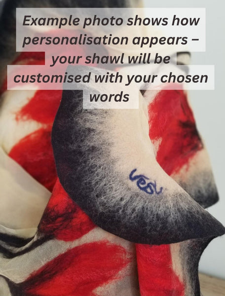 Luxury Silk & Merino Wool Shawl – Artistic Wrap with Pink Accents, Evening Outfit, Wedding Guest Stole, Unique Handmade Gift