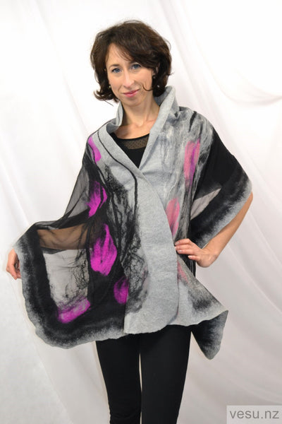 Silk shawl with merino wool 4264