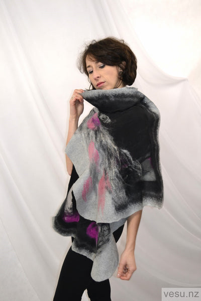 Silk shawl with merino wool 4264
