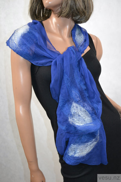 Silk scarf, natural silk and merino wool 4292