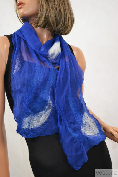 Silk scarf, natural silk and merino wool 4292