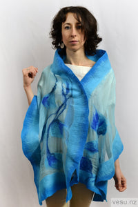 Turquoise silk shawl 4331