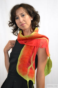 Orange silk shawl