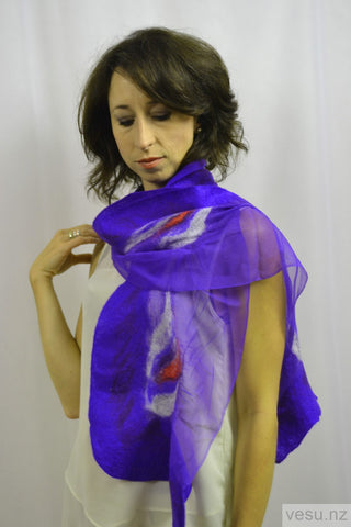Blue silk scarf