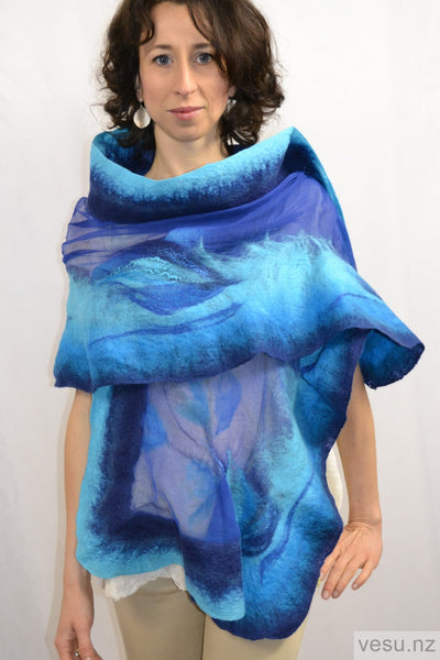 Turquoise silk shawl 4484