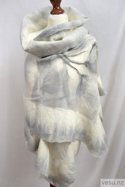 White silk shawl, weeding creation 4515