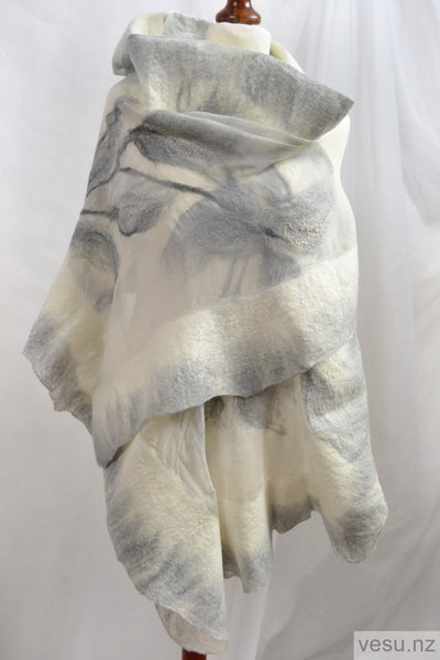 White silk shawl, weeding creation 4515