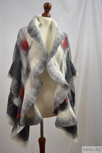 Nuno felted silk shawl 4525
