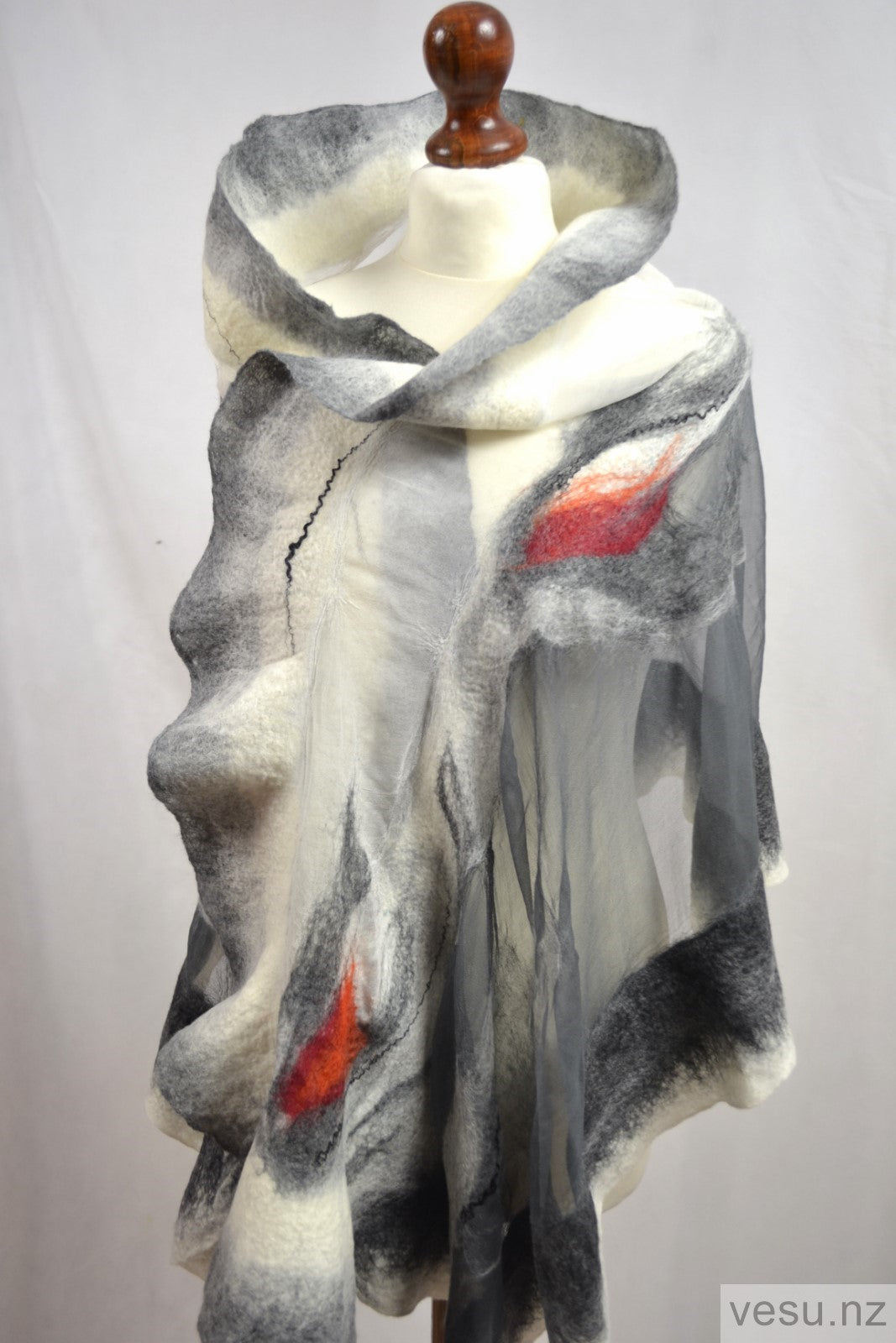 Nuno felted silk shawl 4525