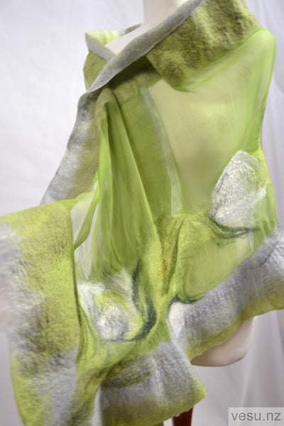 Handmade silk shawl with merino wool  4528