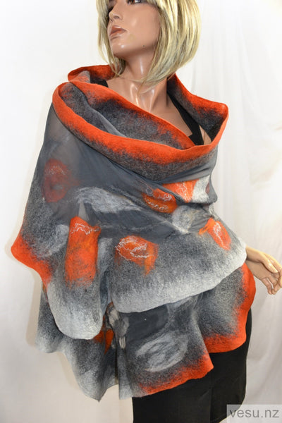 Handmade silk shawl merino wool