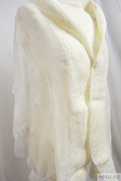 Wedding color, white shawl, unique silk creation 4588