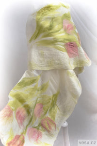 Handmade shawl, merino wool, nuno felting