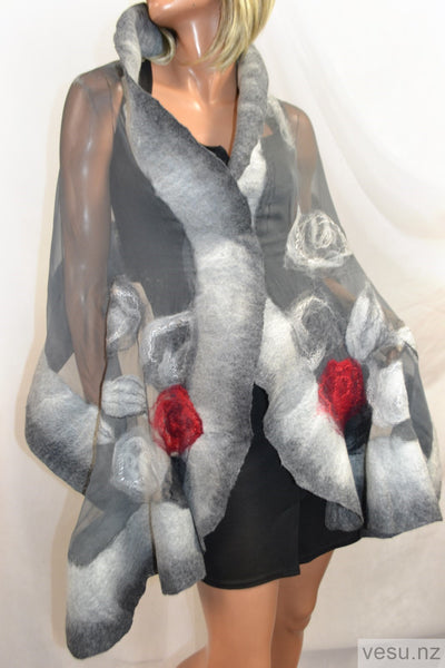 Gray shawl handmaded 4610